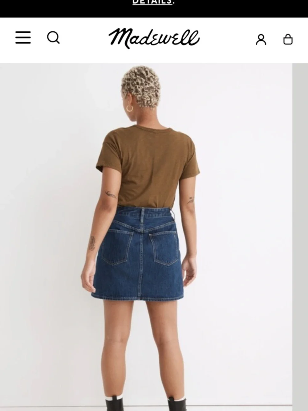Madewell Classic Blue Denim Skirt NWT - Picture 3 of 4